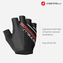 CASTELLI Women’s Dolcissima 2 Glove, Half Finger Padded Cycling Bike Gloves, Road Cycling & Bicycling Racing - Black - Large