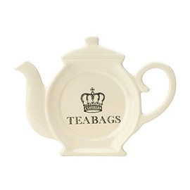 The English TABLEWARE White Ceramic Square Tea Bag Coaster
