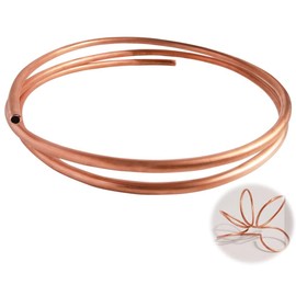 Quickun Copper Tube 5/32" ID × 3/16" OD (4-5mm) Seamless Round Pipe Tubing (9.84FT)