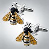 QINGANRAN Cute Bee Cufflinks for Men Insect Design Accessory