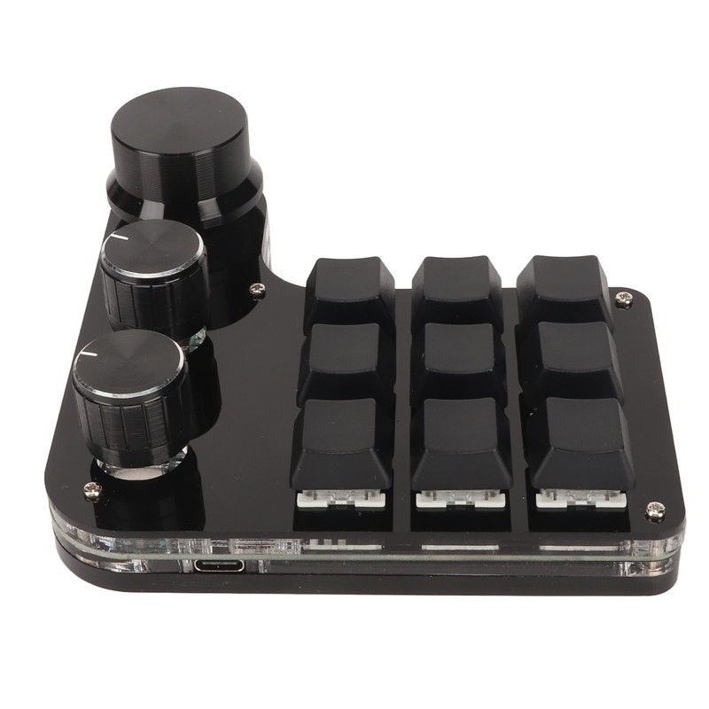 Mini 9 Key Keypad with 3 Knob RGB Light Blue