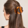 Heart Shaped Tortoise Shell Hair Claw Clips, Leopard Print Design,