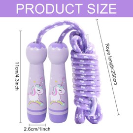 Children's Skipping Rope, Girls' Skipping Rope, Adjustable Children's Skipping Rope, Jumping Rope, Unicorn Speed Rope, Adjustable Cotton Rope for Boys and Girls