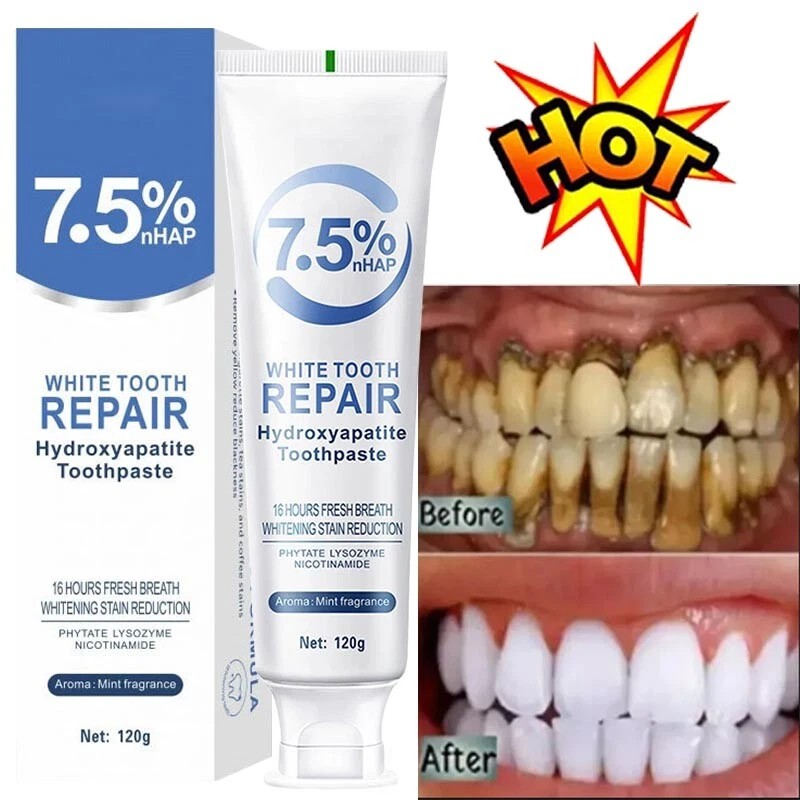 Unbranded Hydroxyapatite Toothpaste Remove Yellow Stains | Sensitive Teeth Care