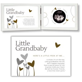 Little Grandbaby Ultrasound Picture Frame/Sonogram Frame, Pregnancy Announcement for Grandparents/New Baby Announcement/Baby Shower Keepsake (White Art)