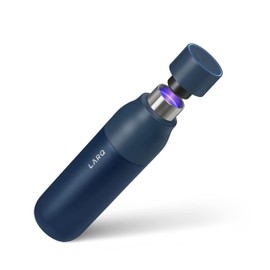 LARQ Bottle PureVis - Self-Cleaning and Insulated Stainless Steel Water Bottle with UV Water Sanitizer, 17oz, Monaco Blue