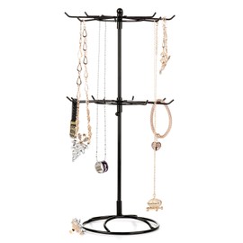 2 Tier Rotating Necklace Holder Jewelry Tree Bracelet Stand Display Organizer for Necklaces, Bracelets, Earrings, Rings