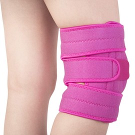 AVIDDA Knee Support, Patella Tendon Knee Brace With Side Stabilizers for Running, Sports, Joint Pain, Arthritis, Adjustable Knee Support Brace for Women Pink