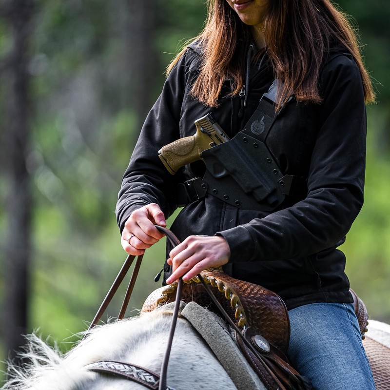 Kenai Chest Holster for a Springfield XDM 10mm (MAS Grey/Coyote)