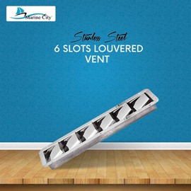 MARINE CITY Louvered Vent – Stainless Steel Mirror Finish, Corrosion-Resistant, Durable Vent Cover for Boats, Yachts, RVs & Homes (2 Pcs, 6 Slots)