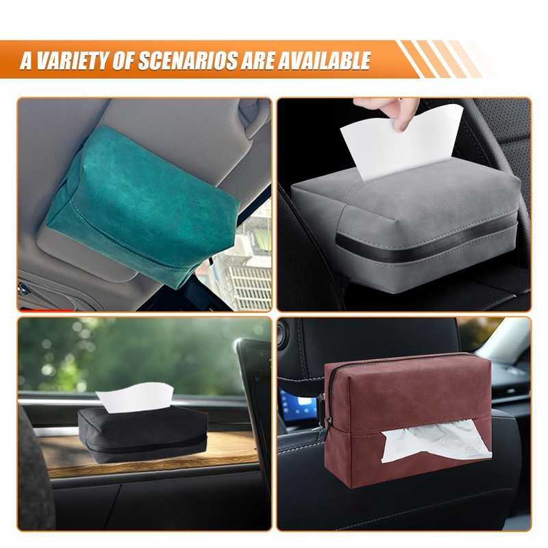 Car Tissue Holder, Rectangular Tissues Box Cover, Back Seat Tissue