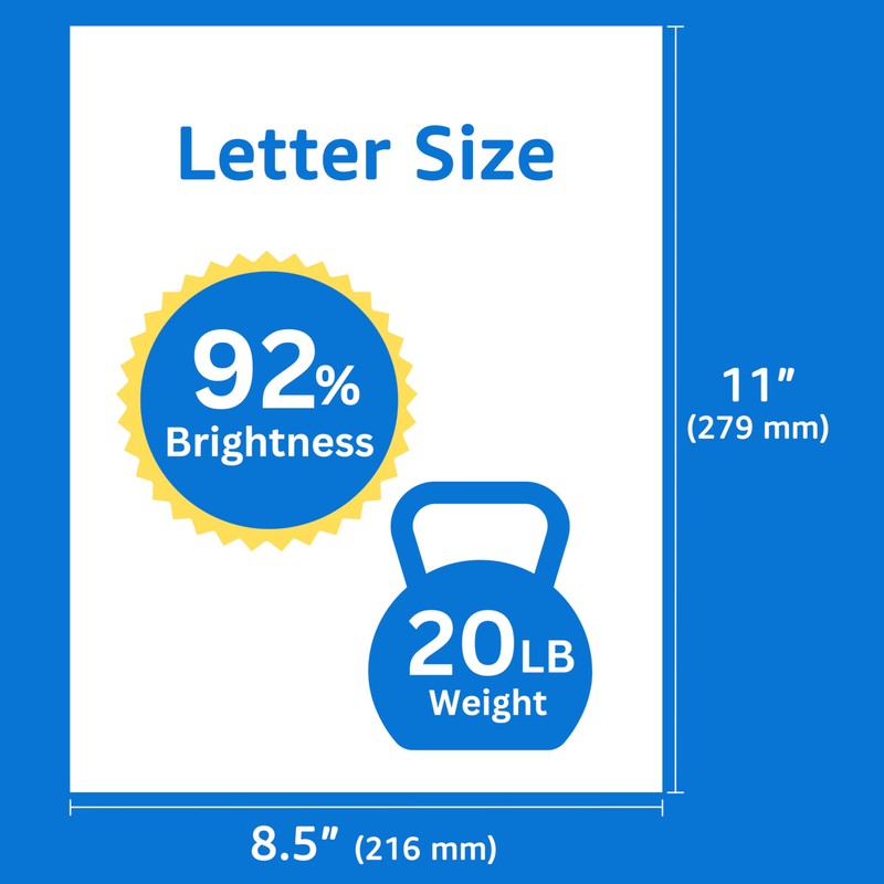 UBMOVE Multi- Use Copy Printer Paper, 8.5” x 11”, 20