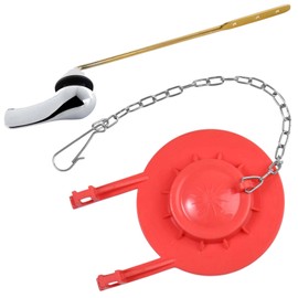 INJOYTEC Universal Toilet Flapper Replacement Kit 2 Inch Compatible with Most American Standard Toilets Tank Water Saving Rubber Flush Valve Flapper with Stainless Chain Red 1 Pack Easy to Install