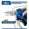 LABEAR- 7" Angled Electricians Shears, Multi-function Wire Cable Cutting Shears
