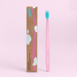 Cocofloss Cocobrush, Ultra-Soft Manual Toothbrush, Dentist-Designed, Gentle on Gums, Made from Recycled Plastic - Color: Tickled Pink