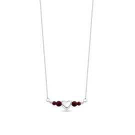 925 Sterling Silver Heart Necklaces for Women - Garnet Necklace for Women - January Birthstone Necklace - Necklaces for Women Silver - Minimalist Jewelry - Garnet Jewelry for Women