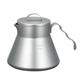 HARIO (ハリオ) V60 Metal Coffee Server 500ml Silver O-VCSM-50-HSV