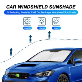 KUST Custom Fit Windshield Sun Shade for 2017-2023 Subaru Impreza WRX Sedan Impreza WRX Hatchback WRX STI Accessories Window Shade Sun Visor Protector Foldable Blocks UV Rays