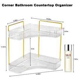MOACC Make Up Cosmetic Organiser, Skincare Beauty Organiser, Make-Up Cosmetic Box, Storage Box Made of Plastic for Dresser, Bedroom, Bathroom, Transparent