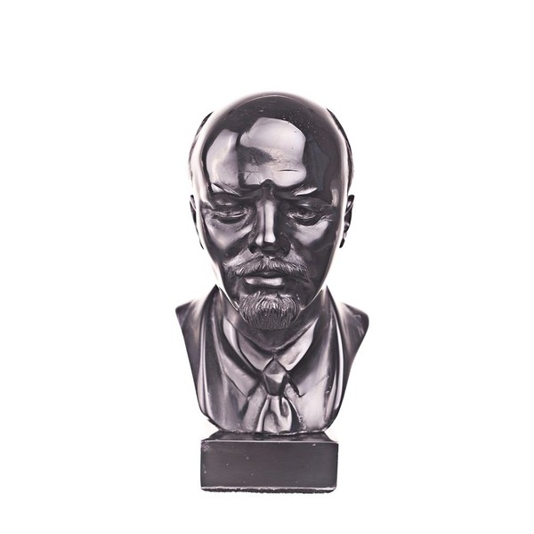 Soviet Russian USSR Leader Vladimir Lenin Stone Bust Statue Sculpture 13 cm black