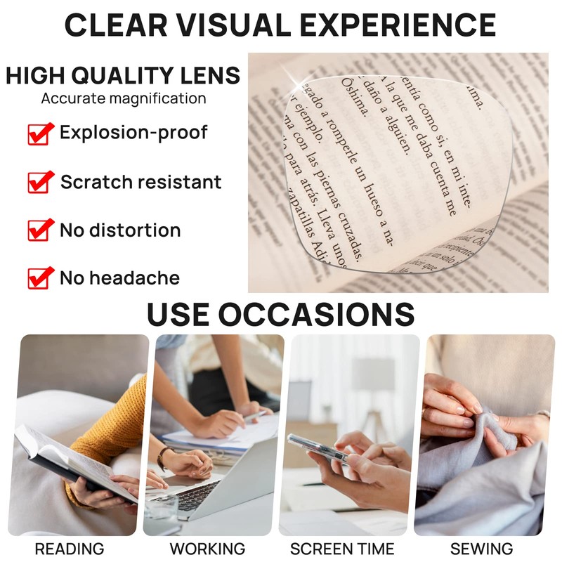 OCCI CHIARI Large Reading Glasses for Women 1.75 Trendy Square