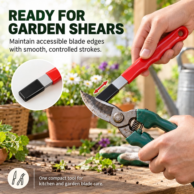 Handheld Knife Sharpener for Kitchen & Garden – Compact Edge