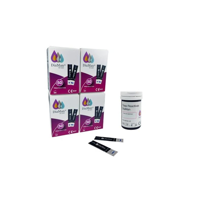 Tiras Reactivas Para Glucosa Diaman Pack 200 Pzas