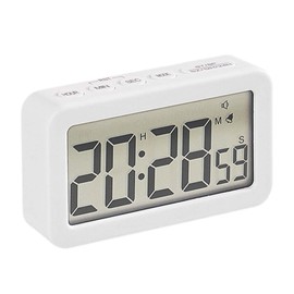 Folpus Digital Clock/Desk Clock/Snooze/12/24H Timer/Mini Clock/Count-Up & Down Timer for Kids Beside Desk Clock, White