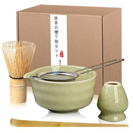 Cnwinu 5 Piece Ceremonial Matcha Set with Matcha Whisk Ceramic Matcha Bowls Matcha Whisk Holder Matcha Spoon and Matcha Sieve,Perfect Ted Matcha Whisk Set for Matcha Latte,Matcha Lover's Gifts