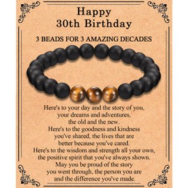 30th Birthday Gifts for Men Him 30 Year Old Birthday Gifts for Men, Cool 30th Birthday Bracelet with Happy 30th Birthday Card, Birthday Gifts for 30 Year Old Man Son Boyfriend Husband Dad Uncle Nephew