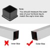 sourcing map Rubber Furniture Caps 30mm x 30mm Square Shaped