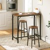 HOOBRO Bar Table with Charging Station, Rectangular Pub Table, High