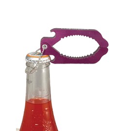 Ezee Opener - (Blue) Aluminum Keychain Multi use opener - perfect for arthritis and weak hands - opens to 2 1/2" dia.