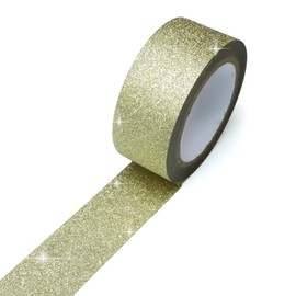 GT-030 Glitter Tape, Gold, Fine Glitter, Decoration, Wrapping, Seal, Present, 1 Roll, Width 0.6 inches (15 mm) x Length 16.4 ft (5 m)