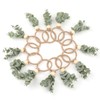 AEKAO 24 Pcs Napkin Rings with Artificial Eucalyptus Leaf Wood