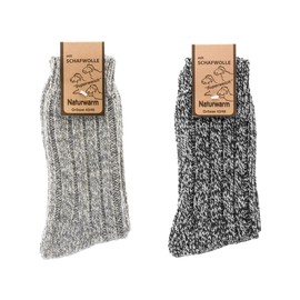 LEO Design 2 Pack Men Thermal socks, Natural Premium Norwegian Wool, Heavy Lambs wool and cotton blend Socks, Thick & Warm (13-15.5, Bundle 2)