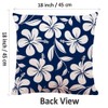 Ofocam Decorative Square Throw Pillow Covers Navy Blue Hawaiian Hibiscus
