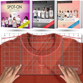 (Extended Size) Tshirt Ruler Guide for Vinyl Alignment – T Shirt Measurement Tool, Center Placement Guide for Heat Press, Shirt Ruler, Left Chest Logo, DTF, HTV, Sublimation, Shirt Alignment Tool