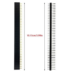 50 Piece 2.54mm Pin Headers PCB Board 40 Pin Male and Female Header Connector Kit for Arduino Prototype Shield,25pcs Male Header, 25pcs Female Header