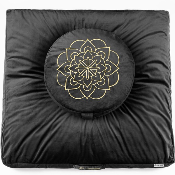 Hihealer Meditation Cushion Set Large Velvet Floor Pillow & Traditional