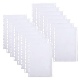 ZERONOWA Loose Leaf Zipper Pocket B5 A4 Translucent Binder Organization Storage (B5)
