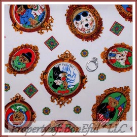 Signature BonEful Fabric FQ Quilt VTG Family Picture Frame American Flag Boyd Teddy Bear S