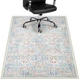 Anidaroel 36"x48" Green Floral Office Chair Mat for Hardwood Floor, Office Rugs for Rolling Chair, Computer Gaming Chair Mat, Under Desk Chair Floor Mat Large Protector Carpet