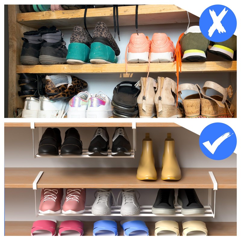 CroBlissful 1 Pcs Expandable Shoe Rack Organizer for Closet 16.5-31.5