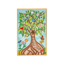 KARMA AND LUCK Vibrant Home Tree of Life Ceramic Wall Tile, 5.5 x 8.5 inches, Home Decor Gifts