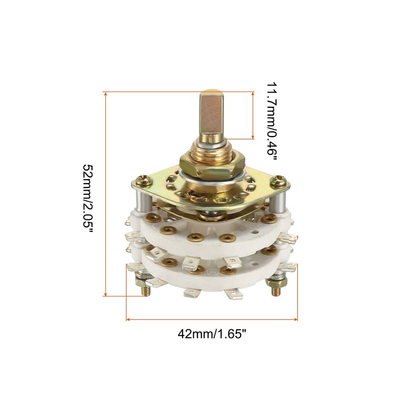 Rebower Band Selector Rotary Switch 4P4T 4 Pole 4 Position,