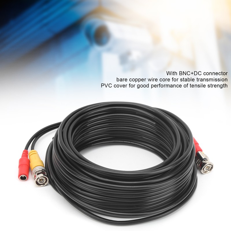 BNC+DC Video Power Cable Security Camera CCTV Wire Cord W