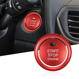 TOMALL Aluminium Engine Start Stop Push Button Cover Trim Compatible with Mazda CX-3 CX-4 CX-5 CX-9 MX-5 Car Keyless Engine Ignition Start Button Cap Surrounding Trim Ring Decoration Accessories (Red)