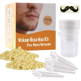 Nose Wax 100g for Men & Women, Nose Hair Removal Wax Kit with 30 Safe Tip Applicator,Safe, Easy, Quick and Painless(15-20 Times Usage)