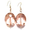 Large Peach Beaded Drop Earrings